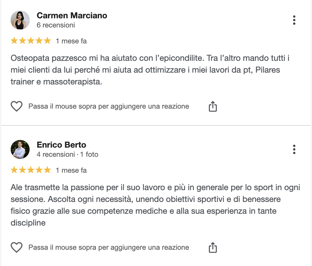 Recensione paziente Alessandro Pioppi
